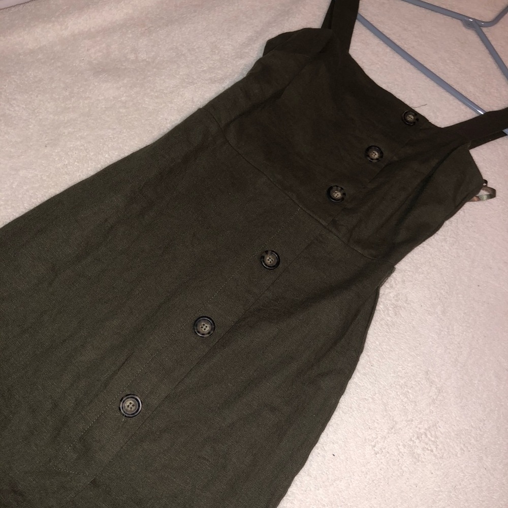 Olive button up dress